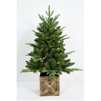 90cm Square Potted Warm White Christmas Tree