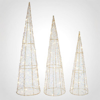 3 Piece LED Cone Tree Set Gold-AVAILABLE OCTOBER 2024