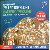LED Warm White Ropelight - 7m- with Timer
