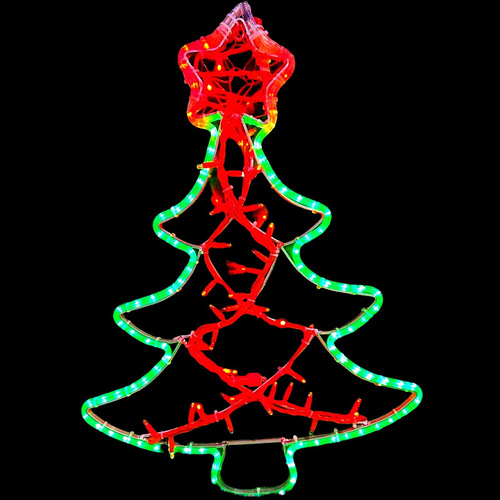 80cm Red & Green Christmas Tree Rope Light Motif - FREE SHIPPING