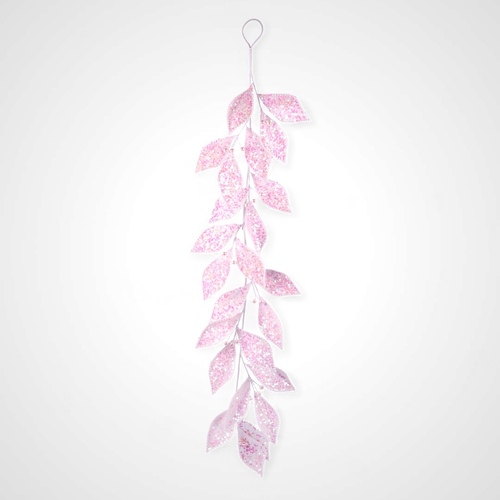 Pink Glitter Leaf Garland