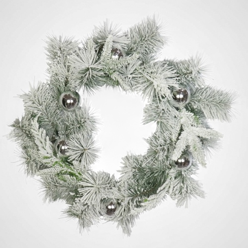 Deluxe Flocked Snow Wreath 65cm