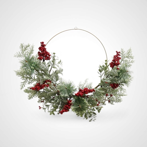 Half Wire Wreath with Berries