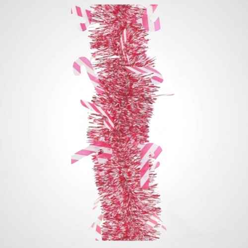 2m Candy Cane Striped Tinsel(Light)-AVAIL OCT 2024