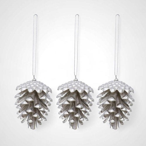 3pk Matte Metallic Hanging Cones Champagne- AVAIL OCT 2024 