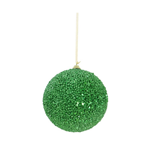 12cm Glitter Bauble(Green) - AVAIL OCT 2024