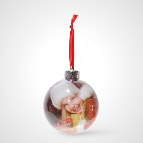 8cm Clear Photo Bauble - AVAIL OCT 2024