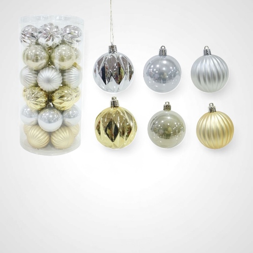 60mm Elegance Bauble 30pk - AVAIL OCT 2024