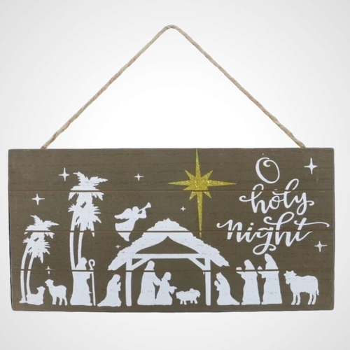 Hanging Nativity Sign O Holy Night - AVAIL OCT 2024