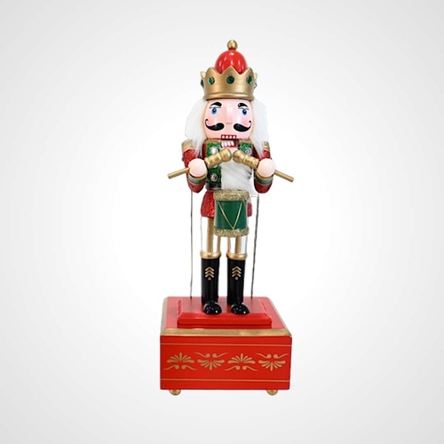 30cm Wind Up Nutcracker Music Box Red Base - AVAIL OCT 2024