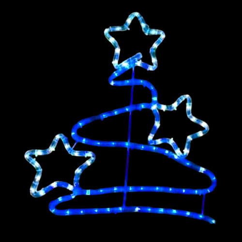 Blue/white Zig Zag Star Tree Rope Light Motif- avail October 24
