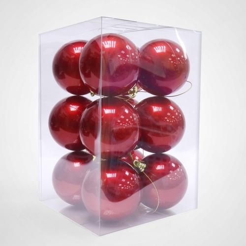 70mm Red Baubles - 12pk - avail October 2024