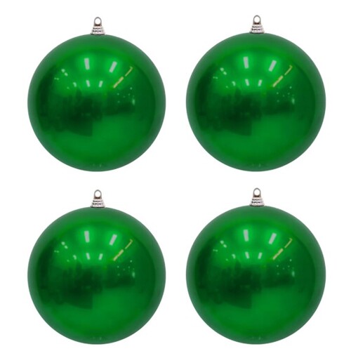 100mm Green Baubles 4Pk - avail October 2024