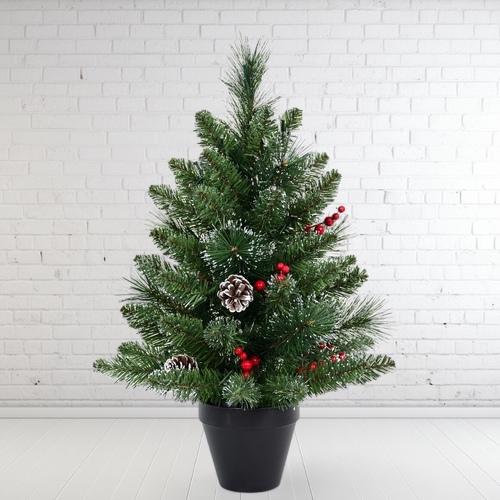 60cm Potted Battery Lit Christmas Tree 