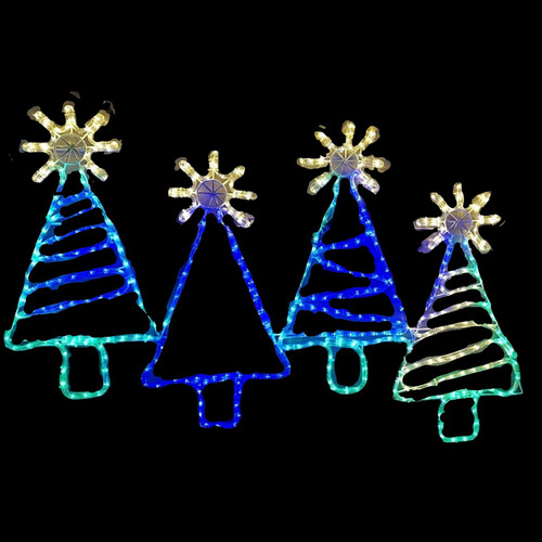 4 Christmas Trees Rope Light Motif -FREE SHIPPING