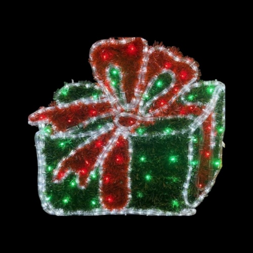 LED Christmas Tinsel Giftbox Rope Light Motif