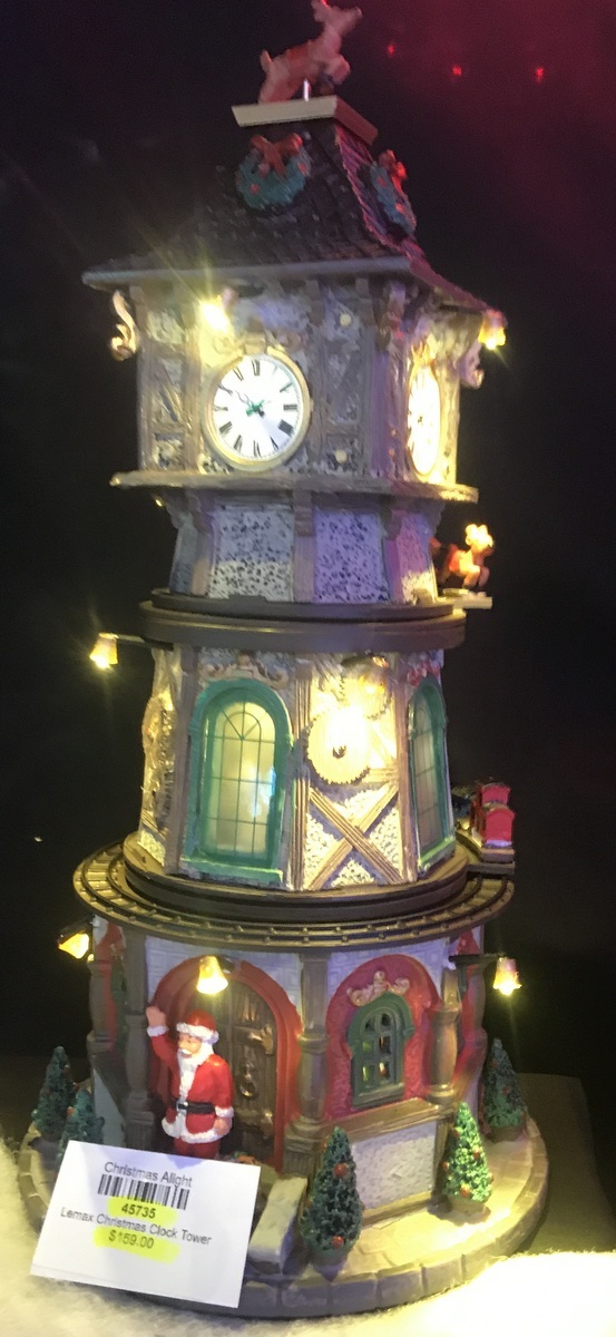 Lemax Village Collection Christmas Clock Tower with Adaptor # 45735