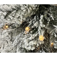 7.5 Foot Pre Lit Flocked Ultra Slim Balsam Artificial Christmas Tree
