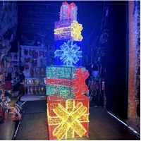 Colourful 3D Giant Present Stack Rope Light Motif 