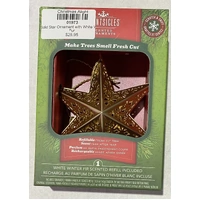 Gold Star Ornament with White Winter Fur