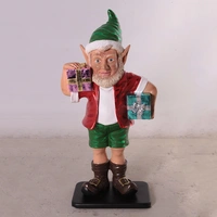 2' Resin Christmas Elf with Two Presents 