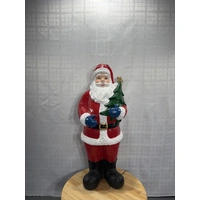 108cm Resin Santa Holding Christmas Tree 