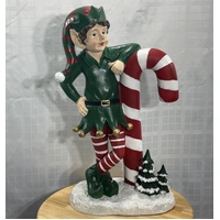 Resin Elf with Candy Cane 