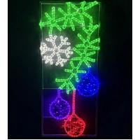 Garland with Snowflake and 3 Baubles Rope Light Motif 