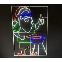 Santa BBQ Rope Light Motif