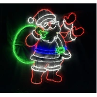 Large Santa Waving Rope Light Motif