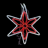 Cool White and Red LED Flashing Star