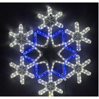 Blue and White Snowflake Rope Light Motif 