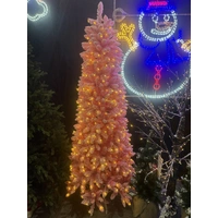 7ft Pink Pre-lit Slovenian Pine Snow Tree