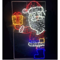 Santa Holding Present Rope Light Motif 