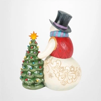 Snowman With Vintage LED Tree