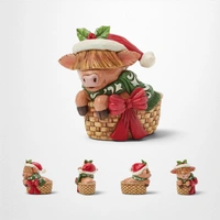 Heartwood Creek - 8cm Mini Highland Cow in Basket