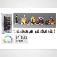 B/O 10pc Christmas Village w/LED B 