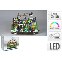 Multi LED Village Flying Sleigh