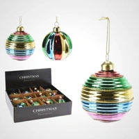 8cm Glass Multi Colour Bauble B