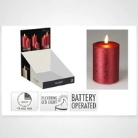 7.5cm x 10cm Red Coated LED Candle 