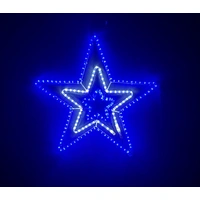 Blue/white/blue Flashing Star Rope Light Motif