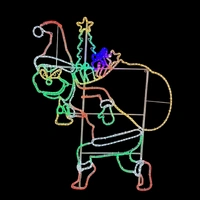 Grinch with Sack Christmas Rope Light Motif 