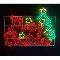 Merry Christmas 5 Stars Tree Rope Light Motif 