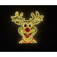 Smiling Reindeer Face Rope Light Motif