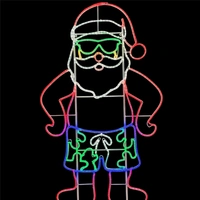 Aussie Beach Santa Rope Light Motif 