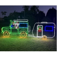 Santa Towing Caravan Rope Light Motif