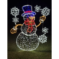 Snowman with Snowflakes Rope Light Motif