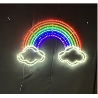 Rainbow with Clouds Rope Light Motif 