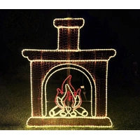 Fireplace with Flames Rope Light Motif