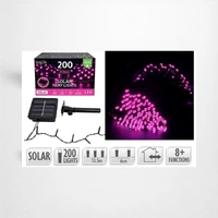 Soft Pink Solar Fairy Light String - 12m